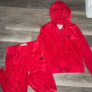 Limited Edition True Religion Crystal Velour Logo Tracksuit Set